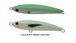 Ocean’s Legacy Keeling 200m 125gm Stickbait 12 Ocean’s Legacy Keeling 200m 125gm Stickbait -Fishing Gear Shop 3 White Lumo Bait Labelled 2