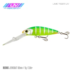 SAMAKI REDIC JERKBAIT DS60 -Fishing Gear Shop Samaki Redic DS60 Lime Tiger UV 2d64114f f2b1 4057 99a6 d8a33feddb58 800x