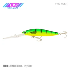 SAMAKI REDIC JERKBAIT DS80 -Fishing Gear Shop Samaki Redic DS80 Fire Tiger UV e55b4fb1 6ba2 4d31 8aa0 db25339fd9ee 800x