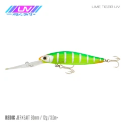 SAMAKI REDIC JERKBAIT DS80 -Fishing Gear Shop Samaki Redic DS80 Lime Tiger UV 06e9ce42 e4ba 40dd 8f8f f0404ac20bd9 800x