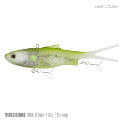 Samaki Vibelicious 125MM/30G Soft Vibe -Fishing Gear Shop Samaki Vibelicious Fork 125mm 30g Lime Crush 800x