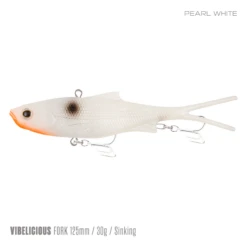 Samaki Vibelicious 125MM/30G Soft Vibe -Fishing Gear Shop Samaki Vibelicious Fork 125mm 30g Pearl White 800x