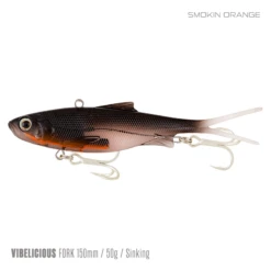 Samaki Vibelicious 150MM/50G Soft Vibe -Fishing Gear Shop Samaki Vibelicious Fork 150mm 50g Smokin Orange 800x