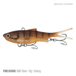 Samaki Vibelicious 70MM/10G Soft Vibe -Fishing Gear Shop Samaki Vibelicious Fork 70mm 10g Brown Shrimp 800x