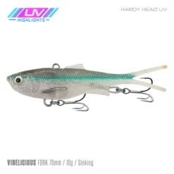 Samaki Vibelicious 70MM/10G Soft Vibe -Fishing Gear Shop Samaki Vibelicious Fork 70mm 10g Hardy Head UV 800x