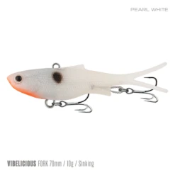 Samaki Vibelicious 70MM/10G Soft Vibe -Fishing Gear Shop Samaki Vibelicious Fork 70mm 10g Pearl White 800x