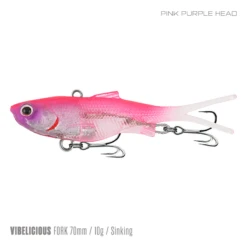 Samaki Vibelicious 70MM/10G Soft Vibe -Fishing Gear Shop Samaki Vibelicious Fork 70mm 10g Pink Purple Head 800x