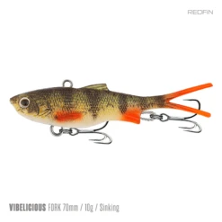 Samaki Vibelicious 70MM/10G Soft Vibe -Fishing Gear Shop Samaki Vibelicious Fork 70mm 10g Redfin 800x