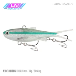 Samaki Vibelicious 85MM/14G Soft Vibe -Fishing Gear Shop Samaki Vibelicious Fork 85mm 14g Hardy Head UV 800x