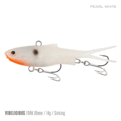 Samaki Vibelicious 85MM/14G Soft Vibe -Fishing Gear Shop Samaki Vibelicious Fork 85mm 14g Pearl White 800x