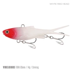 Samaki Vibelicious 85MM/14G Soft Vibe -Fishing Gear Shop Samaki Vibelicious Fork 85mm 14g White Red Head 800x