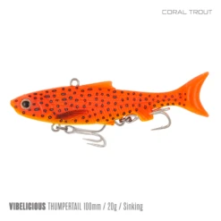 Samaki Vibelicious Thumper 100MM/20G Soft Vibe -Fishing Gear Shop Samaki Vibelicious Thumpertail 100mm 20g Coral Trout 800x