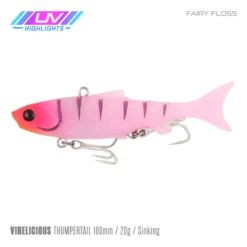 Samaki Vibelicious Thumper 100MM/20G Soft Vibe -Fishing Gear Shop Samaki Vibelicious Thumpertail 100mm 20g Fairy Floss UV 800x