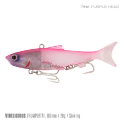 Samaki Vibelicious Thumper 100MM/20G Soft Vibe -Fishing Gear Shop Samaki Vibelicious Thumpertail 100mm 20g Pink Purple Head 800x