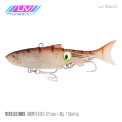 Samaki Vibelicious Thumper 125MM/30G Soft Vibe 37 Samaki Vibelicious Thumper 125MM/30G Soft Vibe -Fishing Gear Shop Samaki Vibelicious Thumpertail 125mm 30g UV Squid 800x