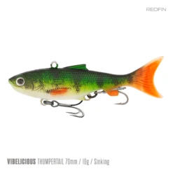Samaki Vibelicious Thumper 70MM/11G Soft Vibe -Fishing Gear Shop Samaki Vibelicious Thumpertail 70mm 11g Redfin 800x